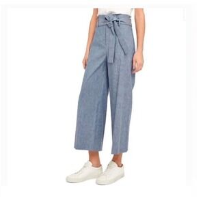 THEORY belt crop pant wide leg cullotes size 4